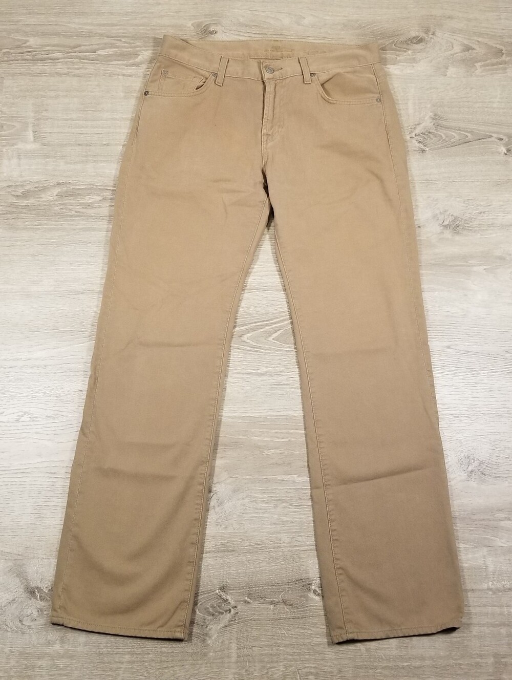 7 For All Mankind Pants 33x32 Mens Brown Casual Relaxed Straight Leg Cotton